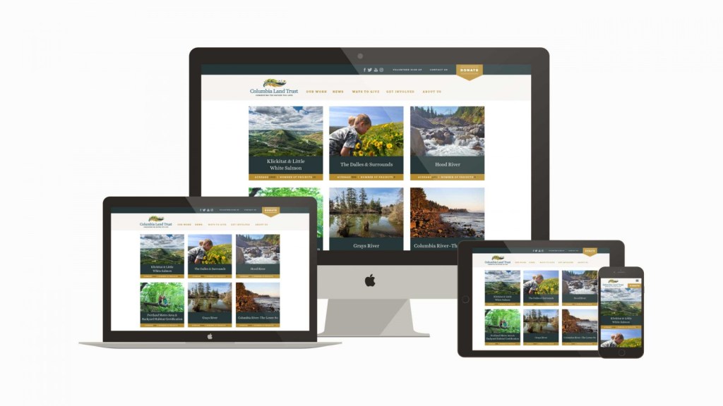 Branding updates included a facelift to the Land Trust's website